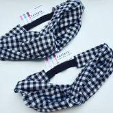 Luxe Turbana Headband - Black and white Small Gingham