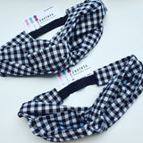 Luxe Turbana Headband - Black and white Small Gingham
