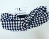 Luxe Turbana Headband - Black and white Small Gingham
