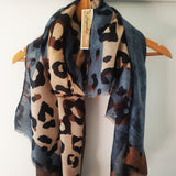 "Lexico" Scarf - Mocha/Blue