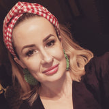 Luxe Turbana Headband - Red + White Gingham