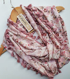 "Edithe" Infinity Wrap - dusky pink tassels