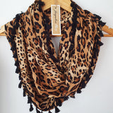 "Zuma" Infinity Wrap - Black tassels