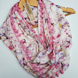 "Ambrosia" Infinity Wrap - Pink tassels