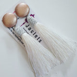 "Gold Daze" Tassel Earrings - White