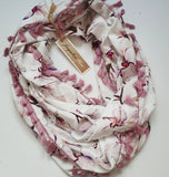 "Orchids" Infinity Wrap - Dusky Mauve-Pink tassels