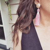 "Gold Daze" Tassel Earrings - Soft Pink