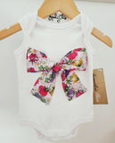White "Garden Blooms" Babysuit