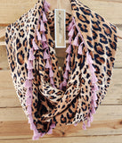 "Zuma" Infinity Wrap - Dusky Pink tassels
