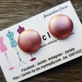 Rose Pink Metallic Fabric Studs