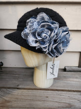 Denim + Lace Knit Hat - Black