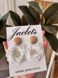 "Romance" Earrings - Gold/White