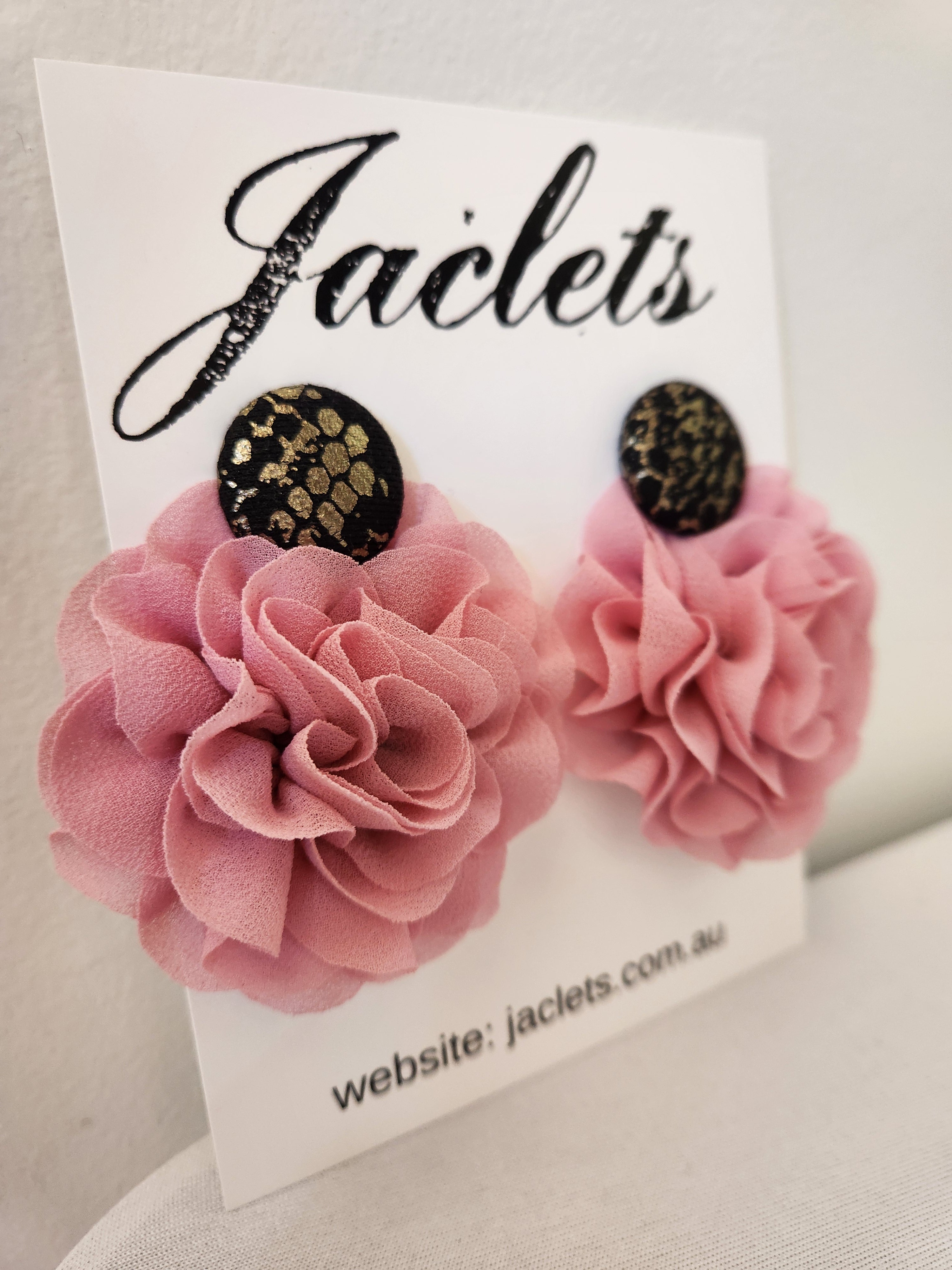 "Darling" Earrings - Black/Pink