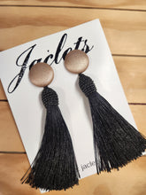 "Gold Daze" Tassel Earrings - Black