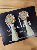 "Cinderellas Slipper" Earrings - Cream tassels