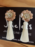 "Cinderellas Slipper" Earrings - Cream tassels