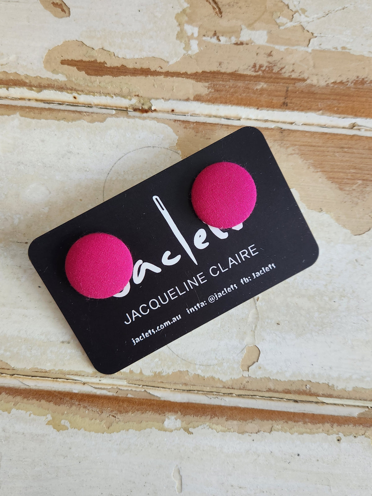 Bright Pink Fabric Studs