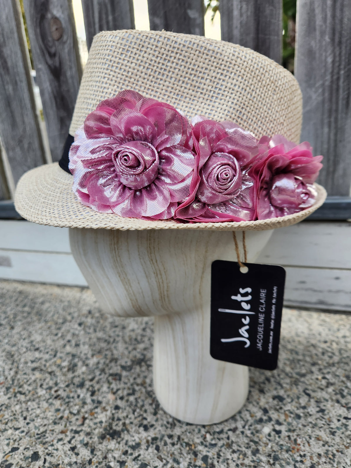Beige "Principessa" Trilby Hat