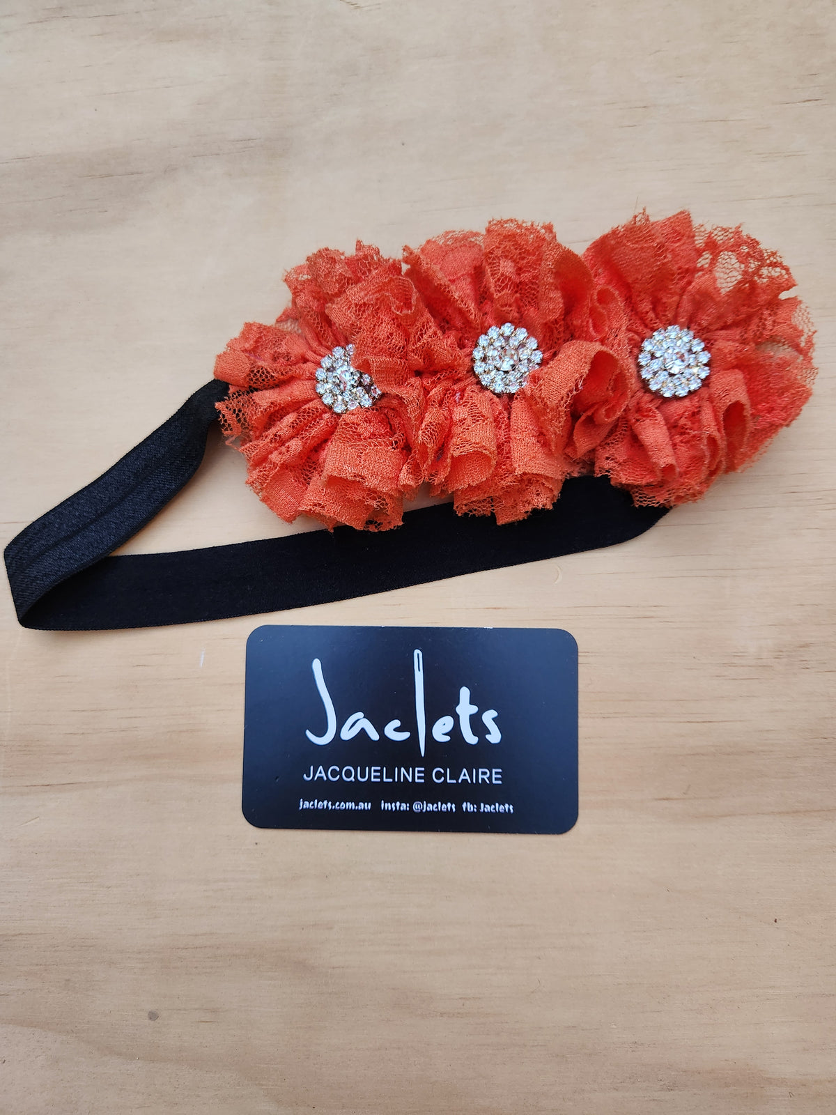 Orange Lace Flower Headband