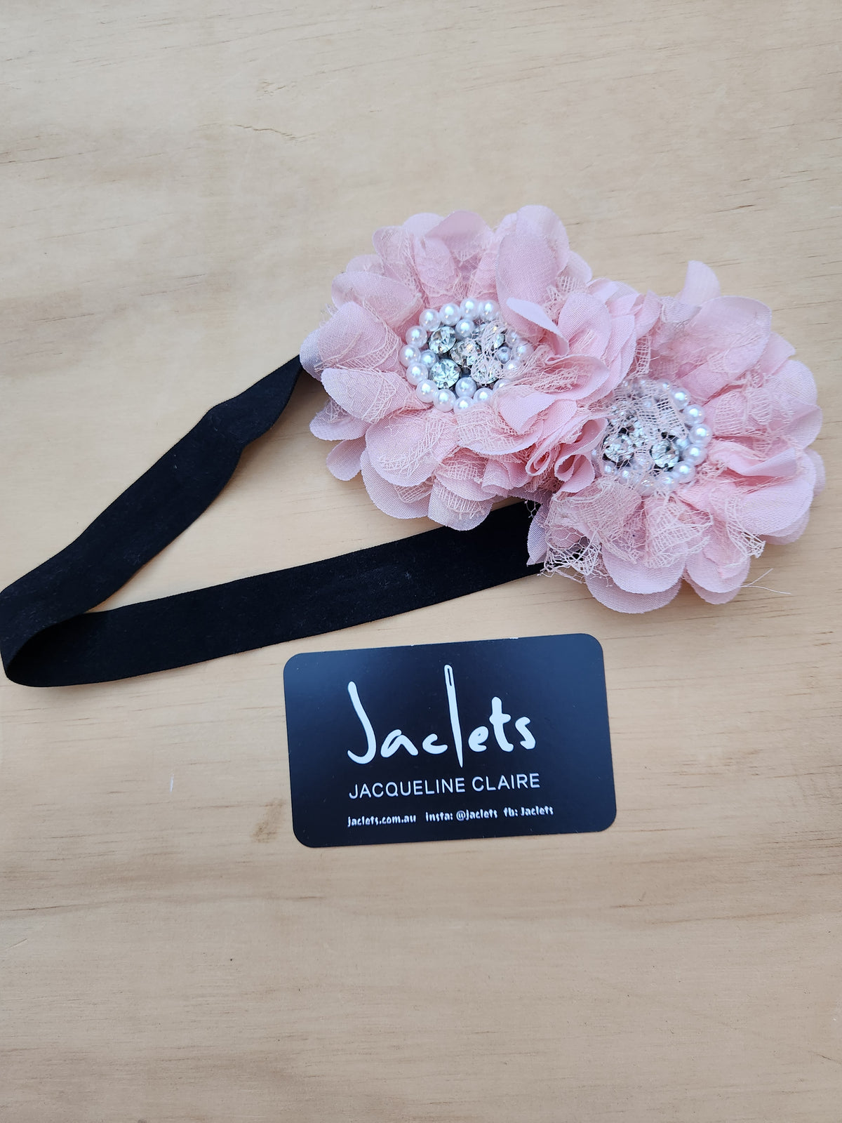 Peach Lace Flower Headband