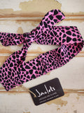 Pink + Black tie up Headband