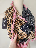 "Bronx"  Infinity Wrap - Pink tassels
