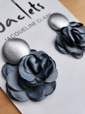 "Parisian" Earrings: Mini - Silver/Smokey Blue