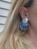 "Parisian" Earrings: Mini - Silver/Smokey Blue
