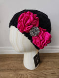 "Matisse" Beanie - Black/Bright Pink