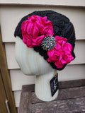 "Matisse" Beanie - Black/Bright Pink