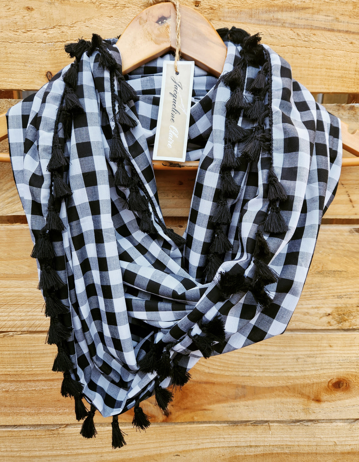 "Georgia" Infinity Wrap - Black and white