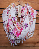"Miss Madigan" Infinity Wrap - White tassels