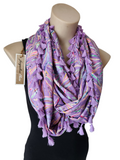 "Zilah" Infinity Wrap - Lilac tassels