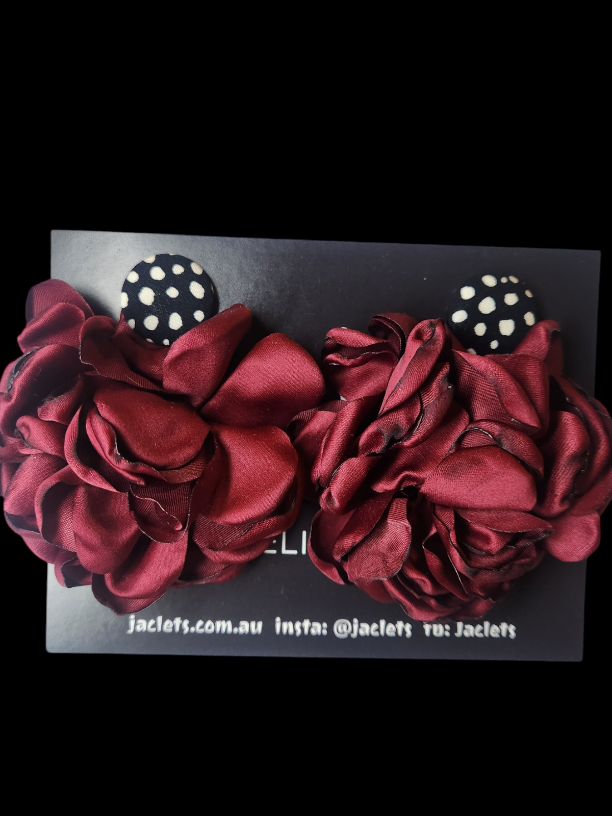"French Petals" - Wine Red/Polkadot
