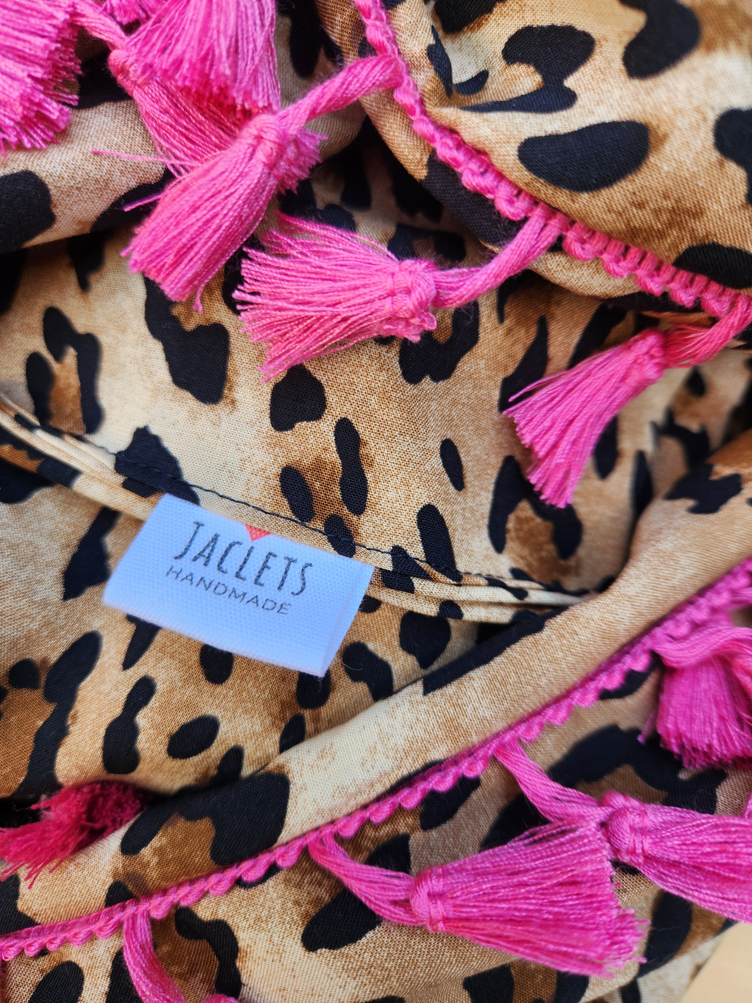 "Zuma" Infinity Wrap - Bright Pink tassels