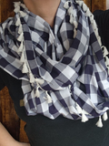 Navy + White Check Infinity Wrap