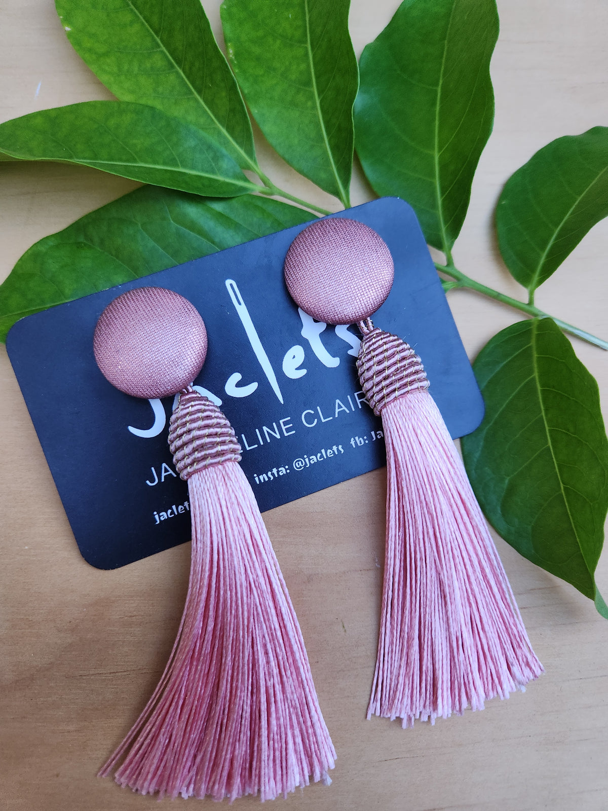 "Pink Champagne" Tassel Earrings