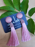 "Pink Champagne" Tassel Earrings