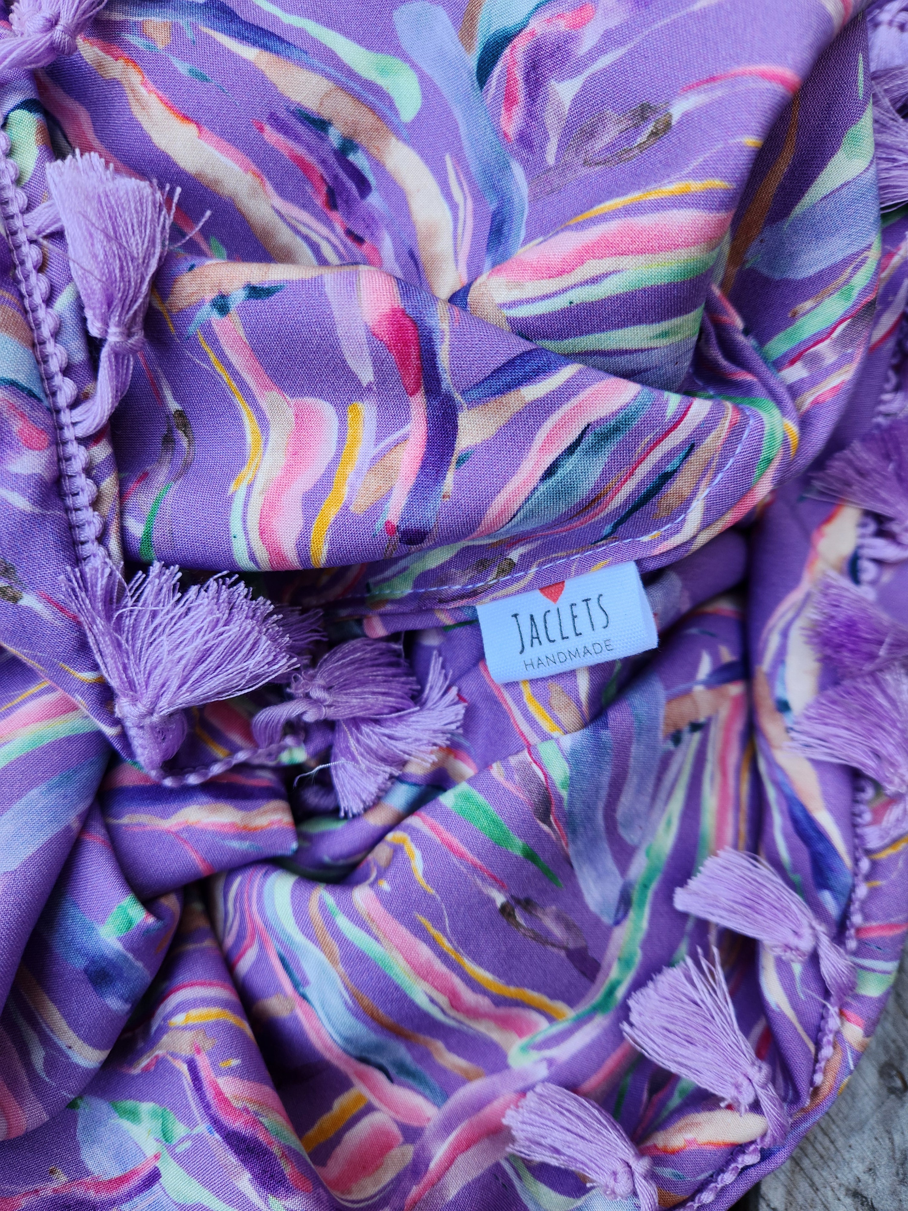 "Zilah" Infinity Wrap - Lilac tassels