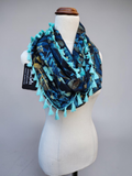 "Carrington" Infinity Wrap - Spearmint tassels