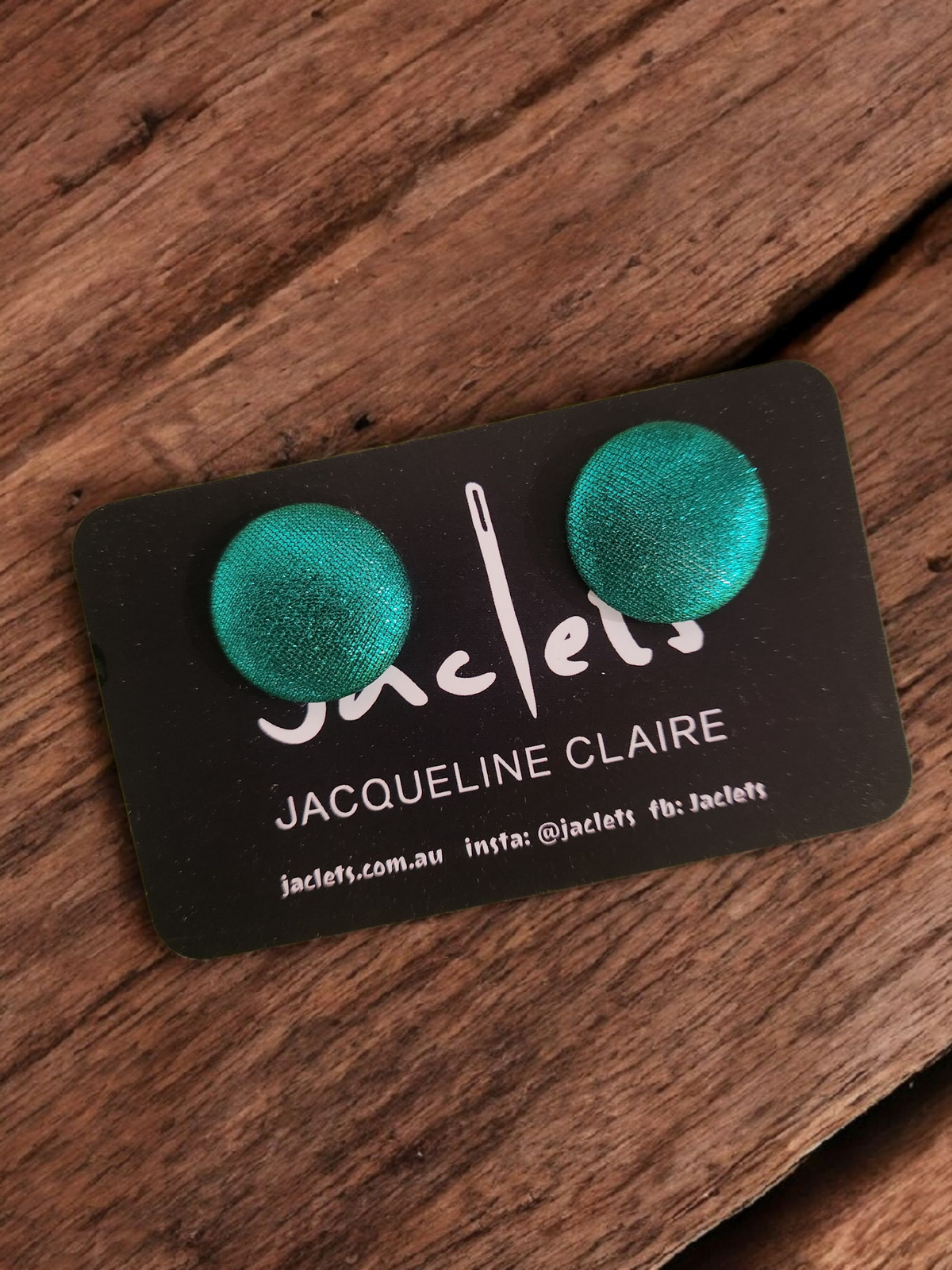 Metallic Emerald Fabric Studs