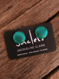 Metallic Emerald Fabric Studs