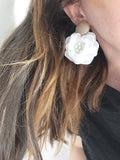 "Romance" Earrings - Gold/White