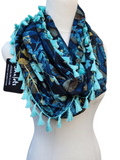 "Carrington" Infinity Wrap - Spearmint tassels