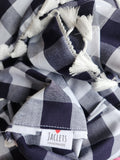 Navy + White Check Infinity Wrap