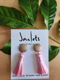 "Gold Daze" Tassel Earrings - Soft Pink