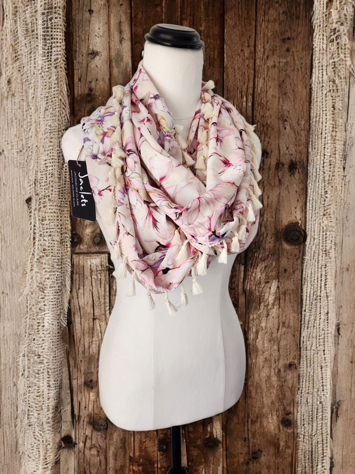 "Ambrosia" Infinity Wrap - Vanilla tassels