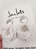 "Romance" Earrings - Silver/White