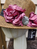 "Maison Rose" Hat: Wide brim - Chocolate/Dusk