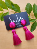 One of A Kind: Hot Pink Mini Tassel Earrings